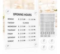 Letrero Magnético De Horario Comercial Intercambiable Con Ventosas Y Números Magnéticos; Letrero Metálico Reutilizable Para Escaparates, Salones, Oficinas Y Puertas De Cri white 26*26cm/10.24*10.24in