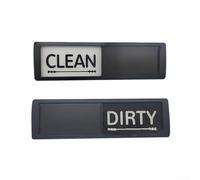 Letrero magnético deslizante para lavavajillas, indicador de estado limpio y sucio para uso en cocina, acrílico y ABS, etiqueta magnética impermeable (negro)