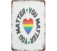 Letrero MentalAluminum - Póster y placa decorativa para consejero escolar "Tú importas" | Decoración para el hogar, cocina, baño, restaurante y jardín | Regalo para el bienestar y la autoestima 8x12