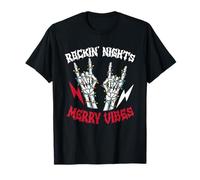 Letrero Merry Vibes Skeleton Hand Rock de Spooky Rockin Nights Camiseta