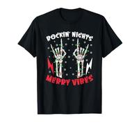 Letrero Merry Vibes Skeleton Hand Rock de Spooky Rockin Nights Camiseta