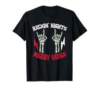 Letrero Merry Vibes Skeleton Hand Rock de Spooky Rockin Nights Camiseta