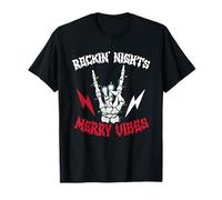 Letrero Merry Vibes Skeleton Hand Rock de Spooky Rockin Nights Camiseta