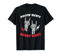 Letrero Merry Vibes Skeleton Hand Rock de Spooky Rockin Nights Camiseta
