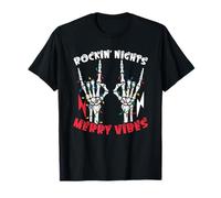 Letrero Merry Vibes Skeleton Hand Rock de Spooky Rockin Nights Camiseta