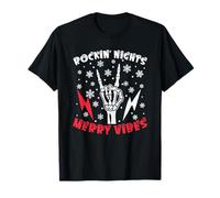 Letrero Merry Vibes Skeleton Hand Rock de Spooky Rockin Nights Camiseta