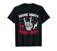 Letrero Merry Vibes Skeleton Hand Rock de Spooky Rockin Nights Camiseta