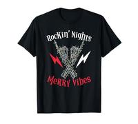 Letrero Merry Vibes Skeleton Hand Rock de Spooky Rockin Nights Camiseta