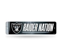 Letrero met lico de Rico Industries NFL Football de los Las Vegas Raiders, 10 x 38 cm, para decoraci n del hogar, dormitorio, oficina y man cave.