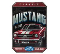 Letrero met lico grabado del Mustang cl sico Ford '66: letrero vintage del Mustang Ford para garaje o cueva de hombre.