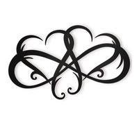 Letrero met lico Vivegate ""Coraz n Infinito"" - 44 x 28 cm, color negro. Decoraci n de pared con coraz n infinito de acero.