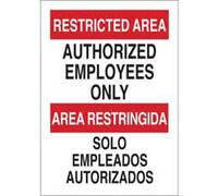Letrero Metálico Área Restringida Bilingüe Empleados Autorizados Seguridad Y Admisión Acceso Restringido No.6553 Seguridad Cartel De Metal Pared para Hombre Cueva Taller M