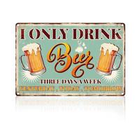 Letrero Metálico Bebo Cerveza Tres Días A La Semana. Ayer, Hoy, Mañana. Letrero Metal Pared Letreros Metalicos Humor Cartel De Metal Para Restaurante Hombre Cueva Taller S