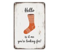 Letrero Metálico Calcetín Naranjas Hola Soy Yo A Quien Buscas Personalizado Tin Sign Humor para Cafetería Club M