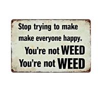 Letrero Metálico Cita Divertida: Deja De Intentar Hacer Felices A Todos Regalo De Cumpleaños Cartel De Hojalata Personalizado Letreros Metalicos Para Hombre Cueva Cafetería Club S