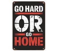 Letrero Metálico Cita Motivacional Vintage Ve con Fuerza O Vete A Casa Personalizado Cartel De Metal Pared Letreros Metalicos para Taller Club Cafetería M