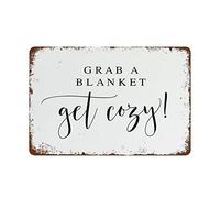 Letrero Metálico Coge Una Manta Y Ponte Cómodo En Tu Boda Retro Cartel De Metal Vendimia Letrero De Metal para Hotel Pared Taberna 20X30Cm