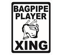 Letrero metálico con diseño de jugador de gaita Xing, regalo para jugadores de gaitas de gaita de 8 x 12 pulgadas