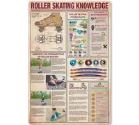 Letrero metálico con información sobre patinaje sobre ruedas, póster metálico, guía sobre patinaje sobre ruedas, placa de hojalata para deportistas, entusiastas, escuelas, clubes educativos, decoraci