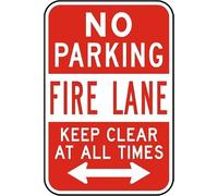 Letrero metálico de advertencia: Carril de bomberos. Manténgase alejado en todo momento. Señales de seguridad de aluminio para el hogar, comercios y entradas de vehículos. Ideal para regalar. 8x12 pu