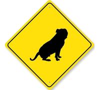 Letrero metálico de bulldog americano, raza canina K9, pata de animal, dueño de mascota, hojalata
