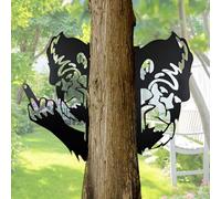 Letrero Metálico De Pie Grande Haciendo El Gesto De La Mano, Decoración De Jardín De Pie Grande 2025, Decoración Para Montar En árbol O Poste, Letrero De Pie Grande De Dedo Medio Asomando(Finger+HEAD,