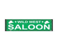 Letrero metálico de salón del Viejo Oeste - Decoración rústica vintage para bar - Arte de pared de pub campestre de 16x4 pulgadas - Letrero de estilo western para patio y cueva de hombre - Placa de t