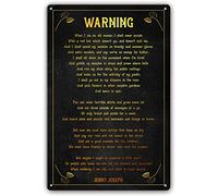 Letrero metálico decorativo de pared con poema de advertencia, cita de Jenny Joseph, arte mural, póster de poesía, láminas decorativas para oficina, garaje o espacio personal, placa metálica de 8x12