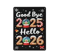 Letrero Metálico Dile Adiós Al 2025 Y Dale La Bienvenida Al Nuevo Año 2026. Perfecto Cartel De Hojalata Personalizado Cartel De Metal Para Restaurante Taller Club S