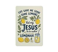 Letrero Metálico Diversión Con El Cristianismo: La Vida Me Dio Limones, Pero Jesús Los Convirtió En Limonada. Pared Cartel De Metal Perfecto Letrero Metal Para Taller Hombre Cueva Club S