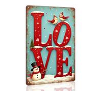 Letrero metálico divertido de amor invernal con temática de país de las maravillas invernal, arte de pared vintage, decoración de pared para Navidad, hogar, dormitorio, sala de estar, cocina, letrero