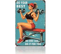 Letrero Metálico Entrenamiento Motivacional para Chicas En El Gimnasio: Haz Lo Mejor Que Puedas. Nadie Puede Hacerlo por Ti. Divertido Chapas Metalicas Vendimia Placas Metálicas para 20X30Cm