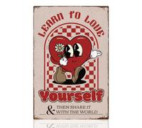 Letrero Metálico Inspirador Aprende A Amarte A Ti Mismo Letreros Metalicos Humor Cartel De Hojalata Perfecto Cartel De Metal Para Hombre Cueva Taller Restaurante S