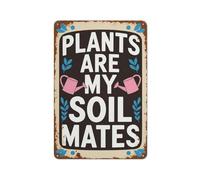 Letrero Metálico Las Plantas Son Mis Almas Gemelas Personalizado Cartel De Hojalata Humor Cartel De Metal para Cafetería Hombre Cueva Taller M
