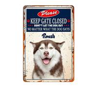 Letrero Metálico Mantén La Puerta Cerrada Sin Importar Lo Que Diga El Perro Husky. No Dejes Salir Al Perro. Vintage Carteles De Metal Divertidos Placa De Metal Pared Arte para Taberna 30X20Cm
