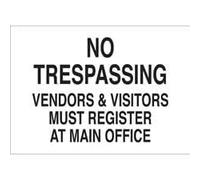 Letrero Metálico No Pasar Los Vendedores Y Visitantes Deben Registrarse En La Oficina Principal Seguridad Y Admisión Acceso Pared Cartel De Metal Regalo De Cumpleaños para Hombre Cueva Cafetería M