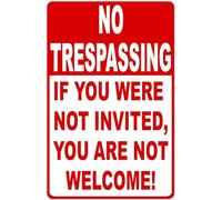 Letrero Metálico No Pasar. Si No Fuiste Invitado, No Eres Bienvenido. Exquisita Y Hermosa Letrero De Metal Vendimia Cartel De Metal para Hotel Taberna Restaurante 20X30Cm