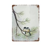 Letrero Metálico Pájaro Carbonero Placas Metálicas Retro Carteles Vendimia Póster Para Baño Hotel Aseo 20X30cm