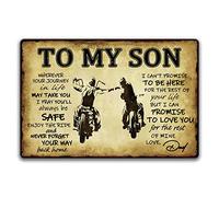 Letrero metálico "Para mi hijo" Regalo de papá para hijo Letrero de hojalata divertido Letreros de hojalata Decoración de pared vintage Motociclistas Placa de oración de metal "Para mi hijo" Regalos