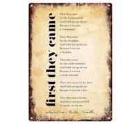 Letrero Metálico Poema Primero Vinieron Cartel De Metal Humor para Hombre Cueva Cafetería M