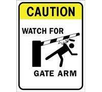 Letrero Metálico Precaución: Esté Atento Al Brazo De La Puerta Precaución: Esté Atento Al Brazo De La Puerta M