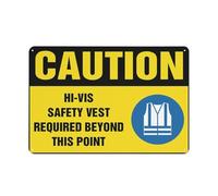 Letrero Metálico Precaución: Se Requiere Chaleco De Seguridad De Alta Visibilidad Más Allá De Este Punto Humor Letrero Metal Letreros Metalicos para Hombre Cueva Club Cafetería M