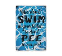 Letrero Metálico Reglas De La Piscina Divertidas para Una Fiesta De Verano En Una Cabaña En El Patio Divertido Letrero De Metal No Se Oxida Fácilmente Chapas Metalicas para 20X30Cm