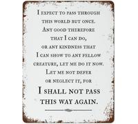 Letrero metálico vintage con la frase "Volveré a pasar por aquí", póster retro, regalo de graduación para él o ella, decoración de pared, letrero de hojalata, decoración divertida de 8x12 pulgadas.