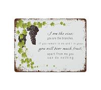 Letrero Metálico Yo Soy La Vid, Vosotros Los Pámpanos Escritura Cartel De Hojalata Personalizado para Club Cafetería M