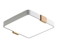 Letrero Montaje con Descarga Cuadrada Madera Blanca 6000K Forma Delgada Lámpara 15.7 Pulgadas Luces Techo de led Interior Brillante para Dormitorio, Cocina, H