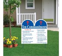 Letrero navide o de VictoryStore para exteriores con tem tica navide a: Diez Mandamientos, 61 x 61 cm, incluye 2 estacas.