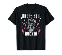 Letrero navideño con Forma de Esqueleto de Jingle Bell Rockin Skeleton Hand Rockin Camiseta