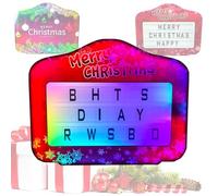 Letrero NavideñO De NeóN Con 7 Colores, Ideal Para DecoracióN De Pared NavideñA, Tablero De Letras Led PortáTil De Tres Filas