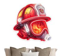 Letrero Neón Casco Bombero Decoración de Pared de Héroe LED USB Regulable